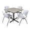 Cain Cain Square Table & Chair Set, Wood, Metal, Plastic Top, Maple TB3636PL47GY - alternate 1